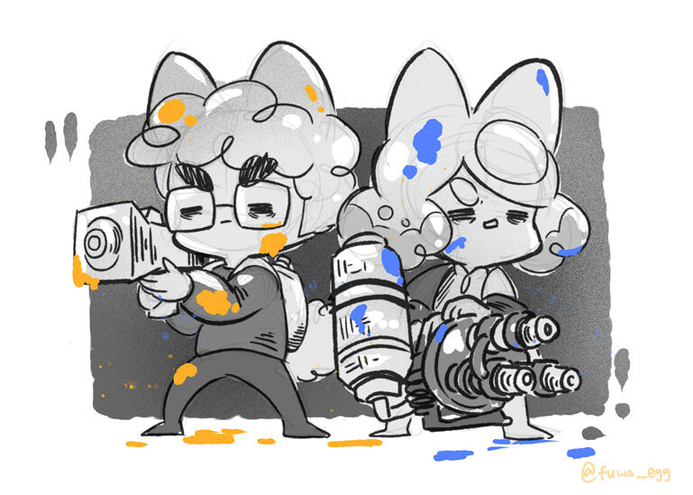 Sketchy Greyscale Chibi